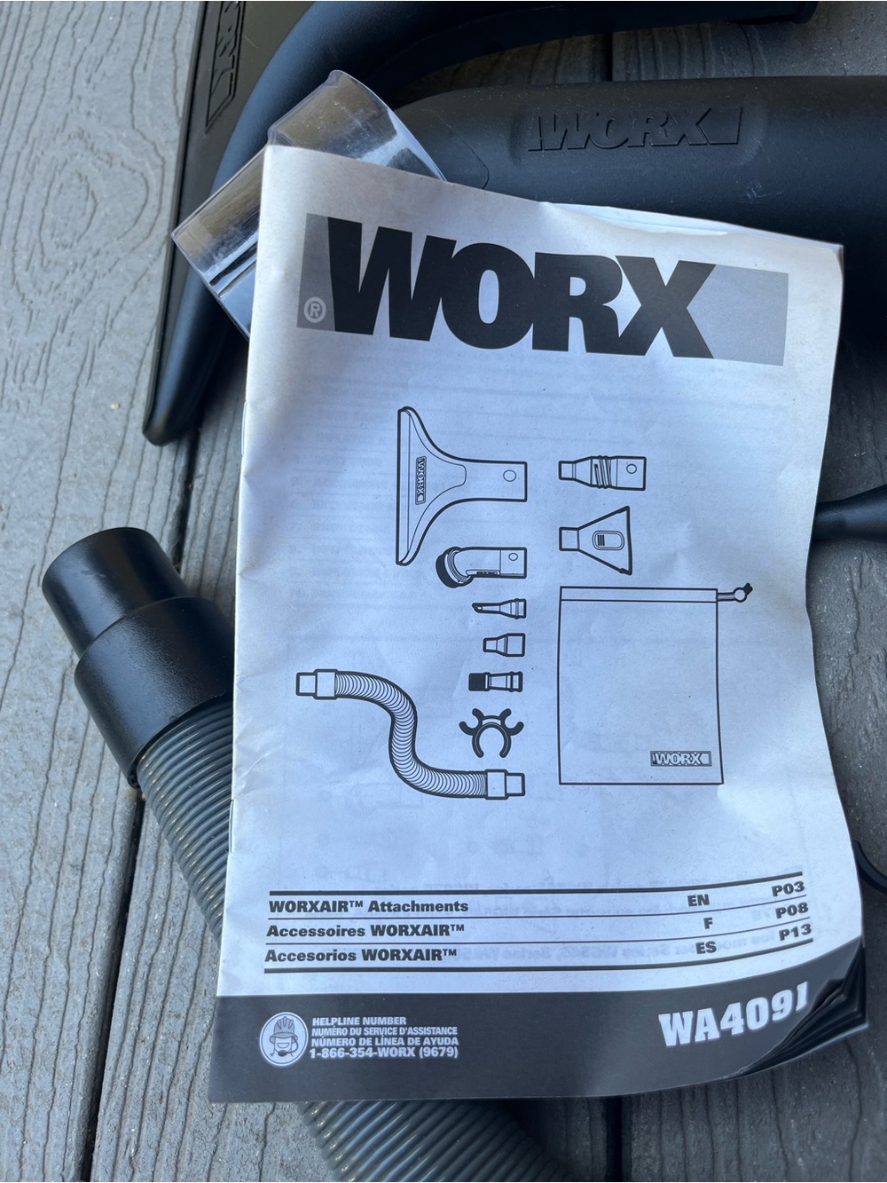 Worx brand worxair attachment set as shown